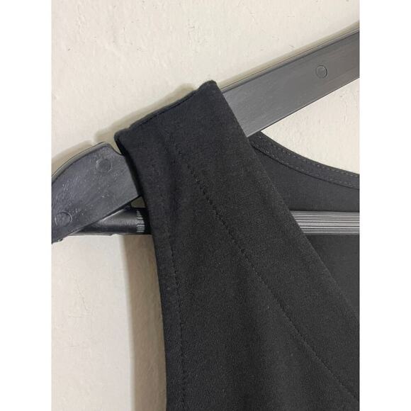 Peruvian Connection L Flowy Tank Tops Lot of 2 Black & Blue V Neck Swing Shirts - Picture 5 of 13